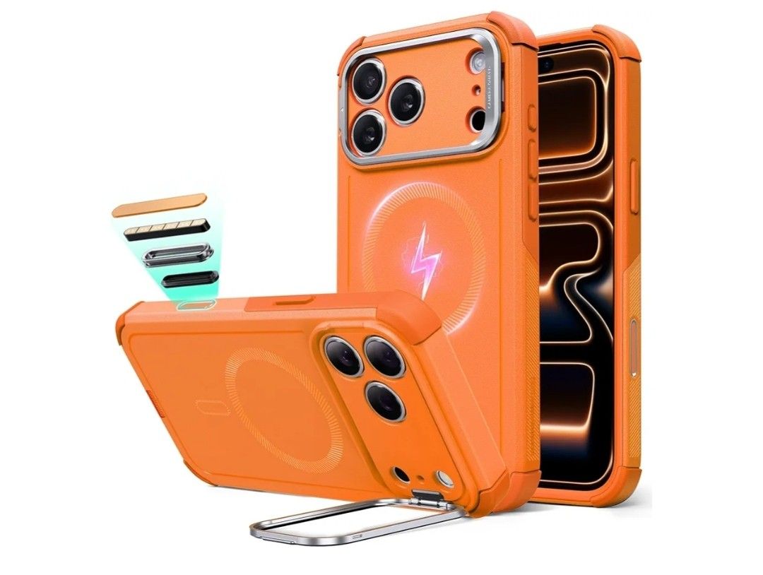 New ESR for iPhone 17 Pro Case with Stash Stand, 7X Military-Grade Drop Protection with Camera Control, Shock-Absorbing Phone Rugged Cover, Compatible