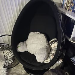 Black Swivel Egg Chair