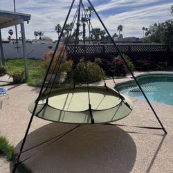 Montego Round Hangout Pod Outdoor Hammock, Bed, And Stand