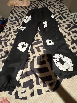Denim tear pants black and white size medium