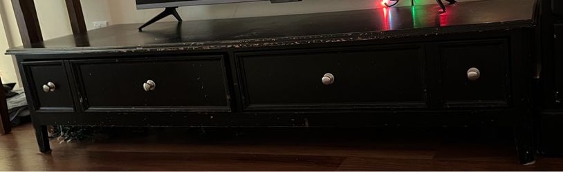 Black TV stand with drawers
