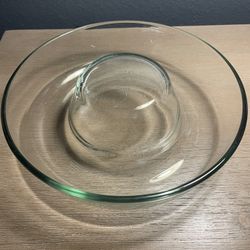 Vintage Pyrex France 25cm Chip & Dip Serving Bowl Clear Glass Base Only