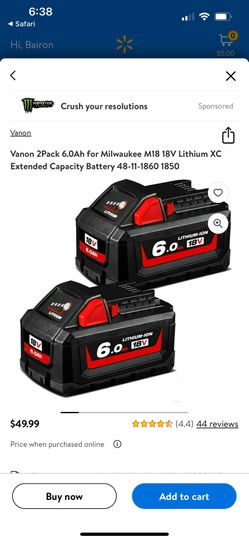 Milawaukee Batterys Pack Of 2