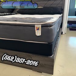 Grey Bed Frame And Mattress Bamboo Queen 