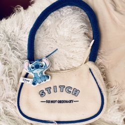 DISNEY SHANGHAI LILO & STITCH FLUFFY PLUSH SHOULDER BAG 