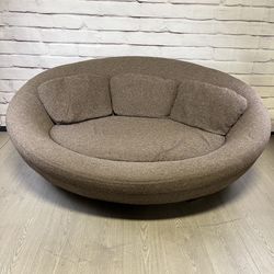 Brown Round Oval Sofa Couch