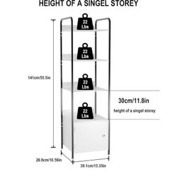 5-Tier Book Shelf with Storage Cabinet