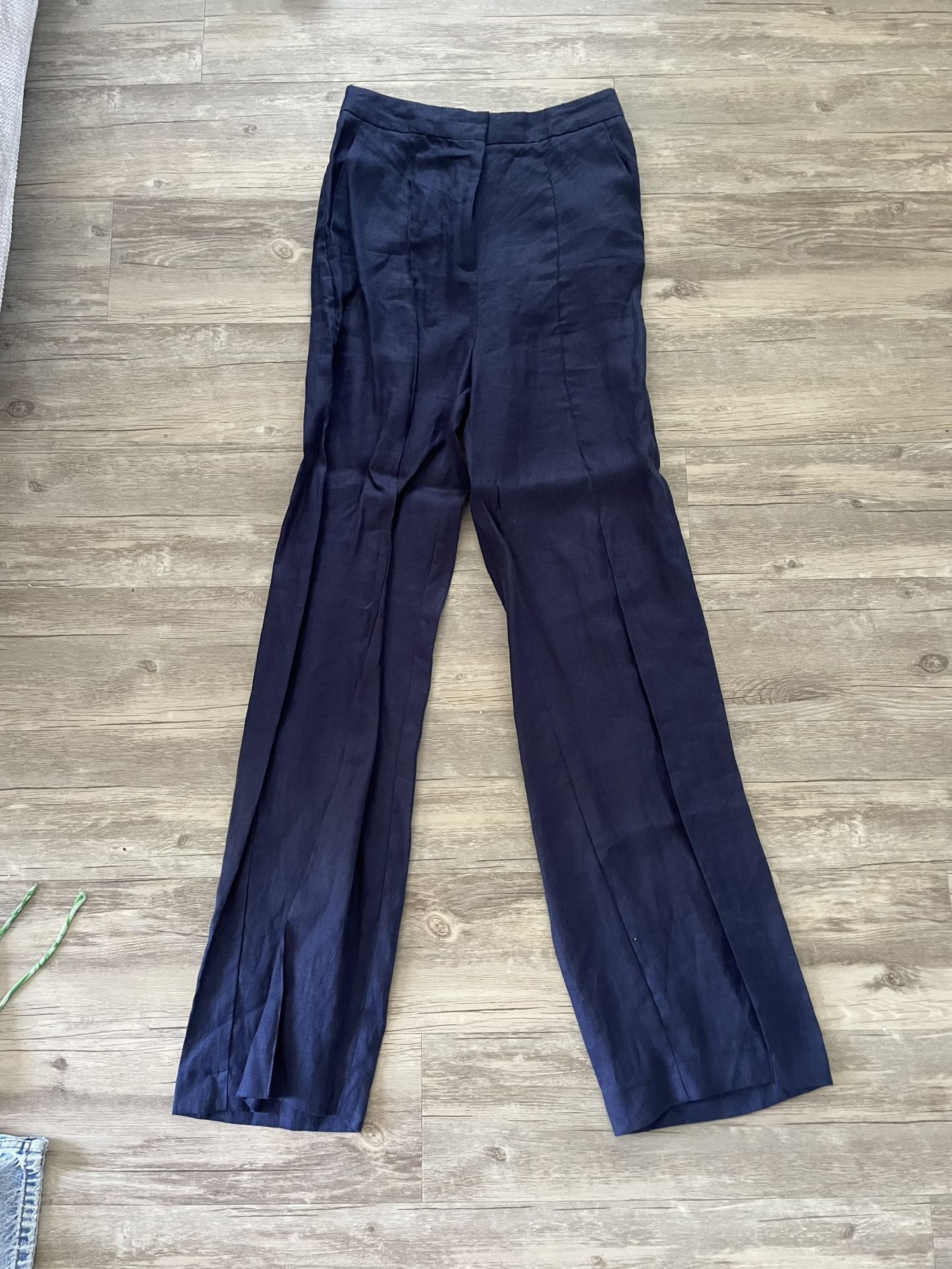 Long High Waist Blue Trousers