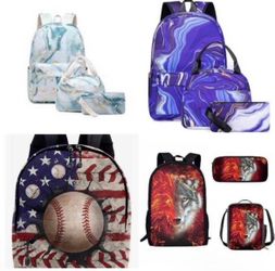 Back to school backpacks backpack sets, $18 ea, NEW