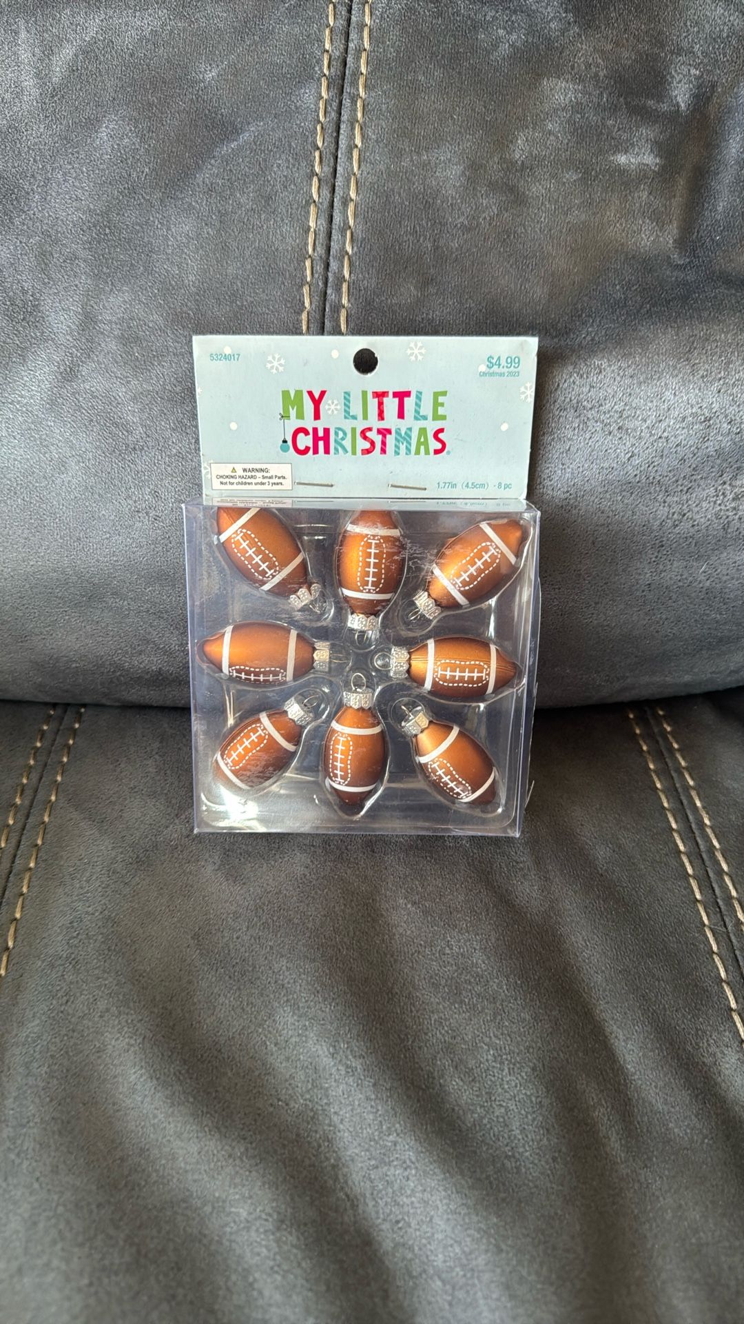 New My Little Christmas 8 Piece Small Football Ornaments Christmas Tree Decoration