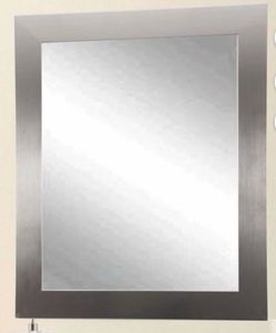 BrandtWorks Modern Silver Framed Vanity Wall Mirror 22''x 32''