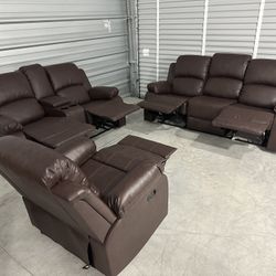 Brand New Reclining Living Room Couch Set