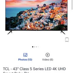 43in TCL 4k Roku Smart Tv 
