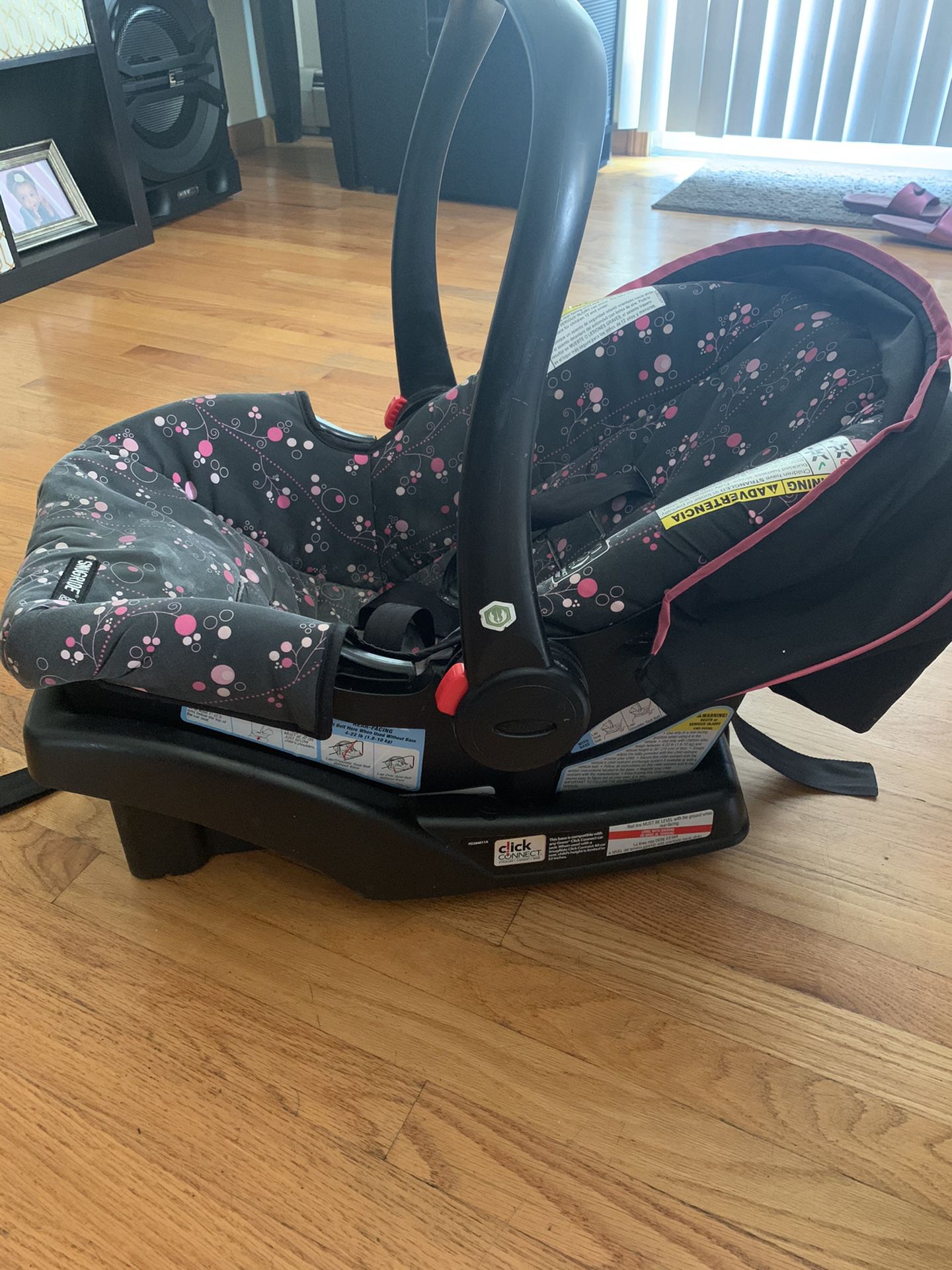 Girl Baby Car Seat with base