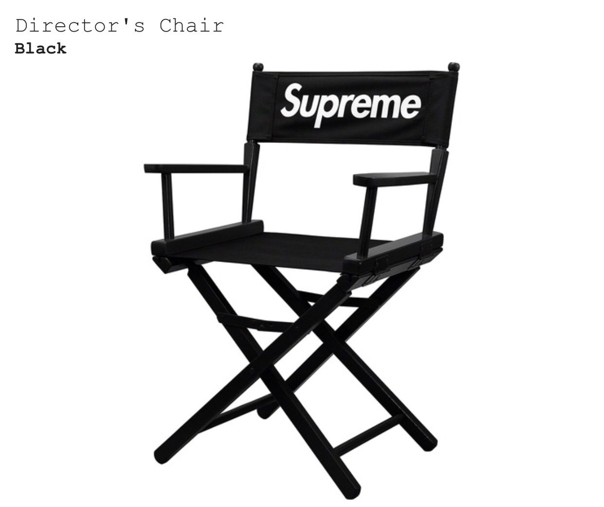 Supreme Directors Chair Black ORDER CONFIRMED