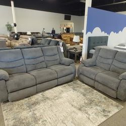 Gray Reclining Living Room Set 