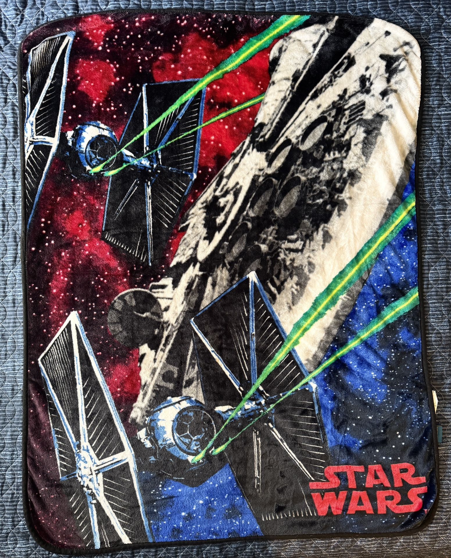 Star Wars Throw Blanket 48” x 36” • TIE Fighter Millennium Falcon