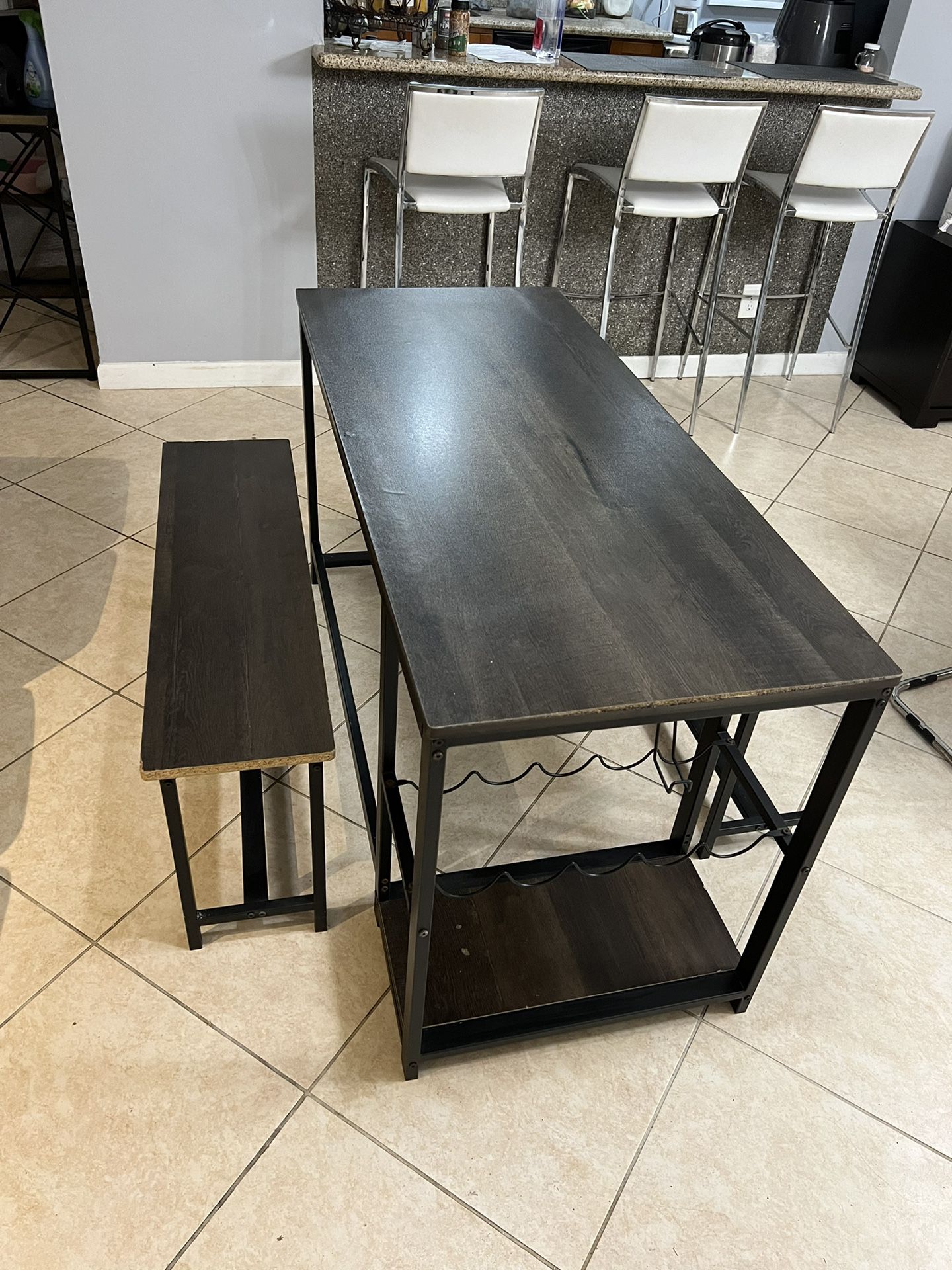 Nice And Minimalist Dining Table With Two Benches 