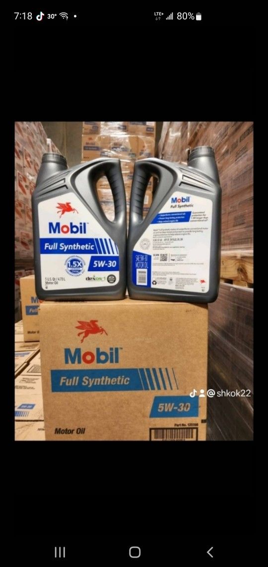 Special Price Motor Oil Mobil 5w30 Full Synthetic Case 3GAL 5QT