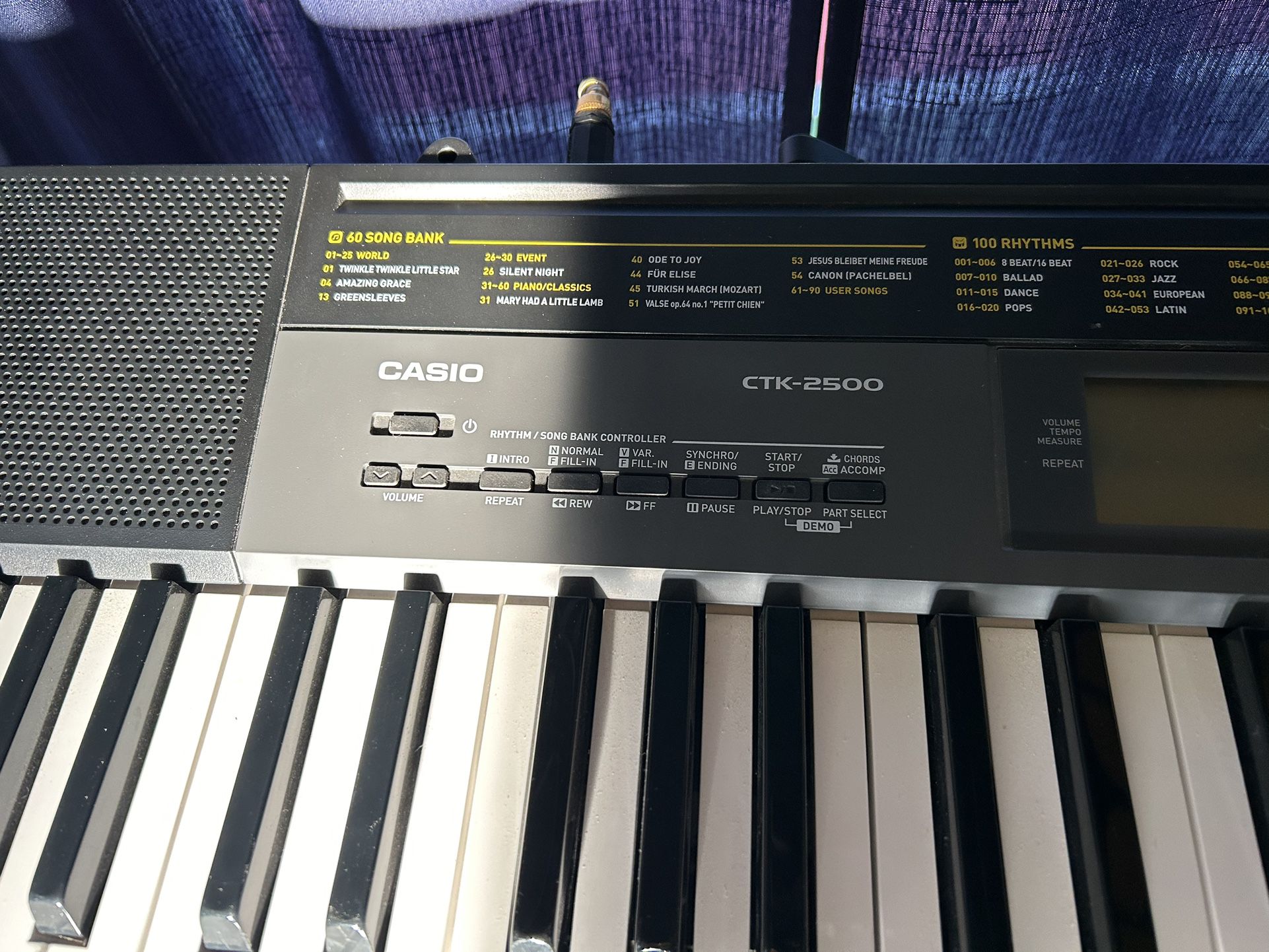 Casio, keyboard with stand