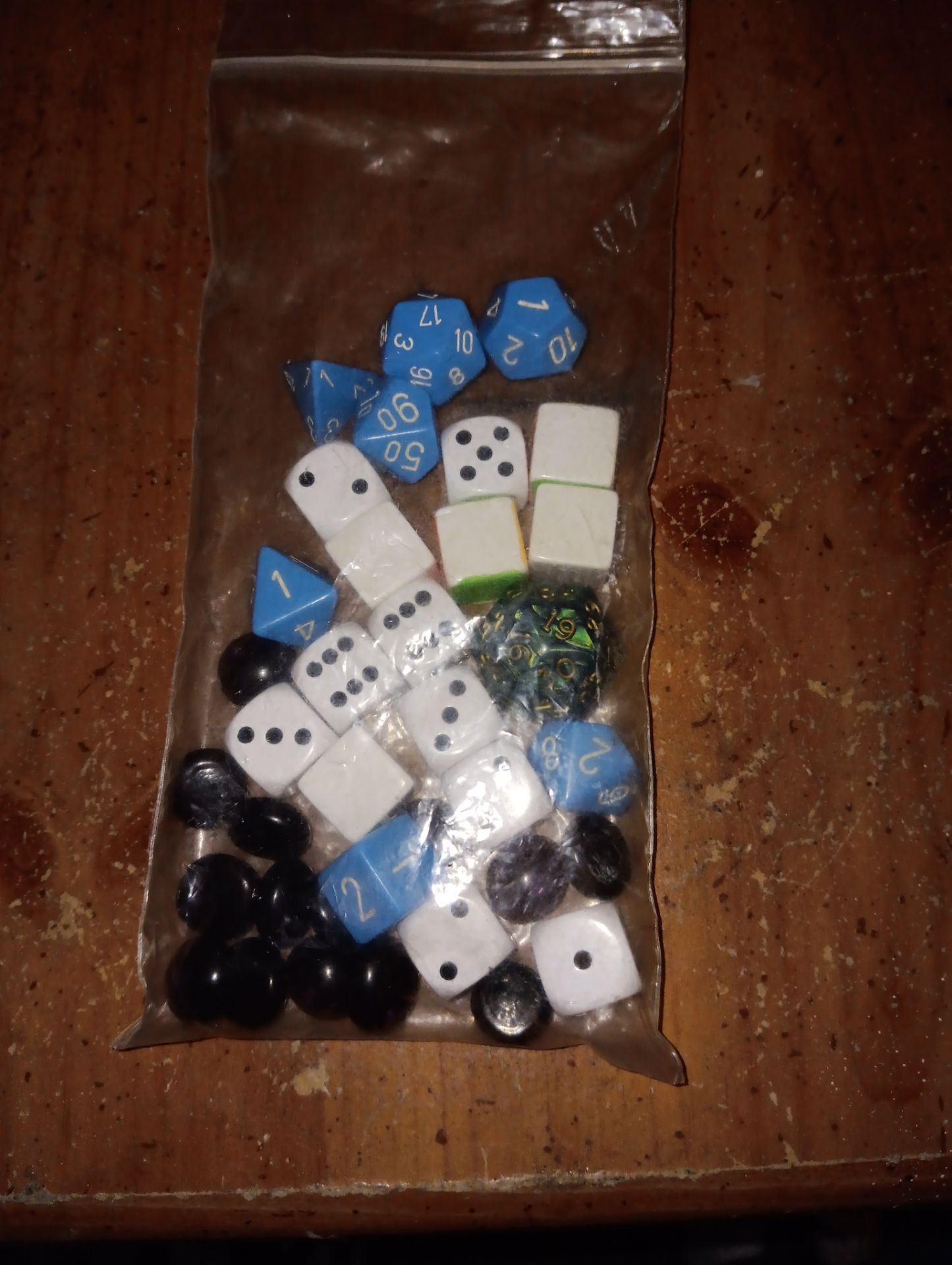 Bag of dice,and markers