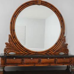 Antique Wood  & Marble Vanity Top