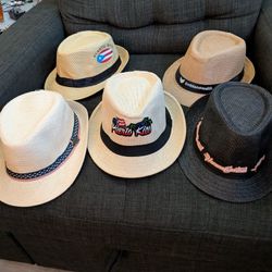 Set of 5 Straw Hats