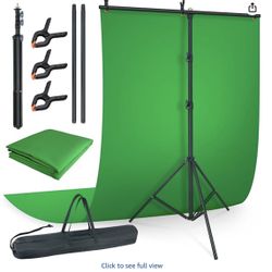5x6.7ft Green Screen with Stand (Free Lazy Susan!)