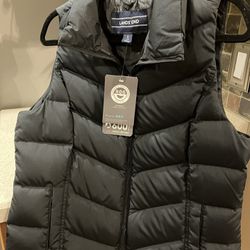 Lands’ End Hyper Dry 600 Down Vest Ladies Small Black Puffer Layer Brand New With Tags