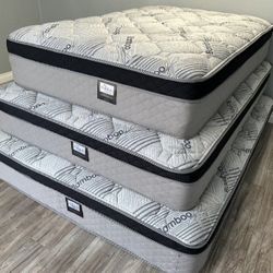 Queen Bamboo Plush Comfort Europillow Top 12inch Matres!!