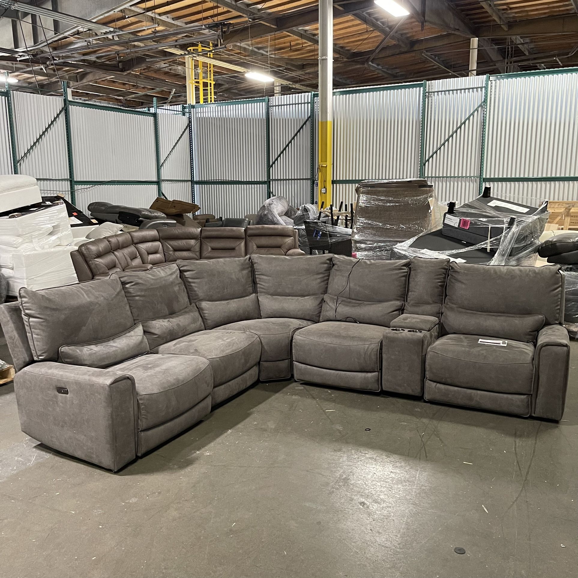 Fabric power 2024 reclining sectional