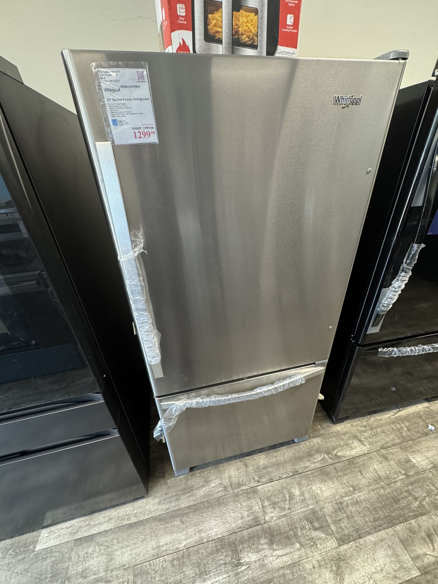 Whirlpool 33” Bottom Freezer New