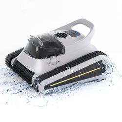 New-Cordless Design: The pool vacuum robot eliminating tangled wires and hoses. ensuring safer and more convenient operation. It automatically stops a