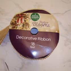 Gold Decorative Christmas Ribbon 