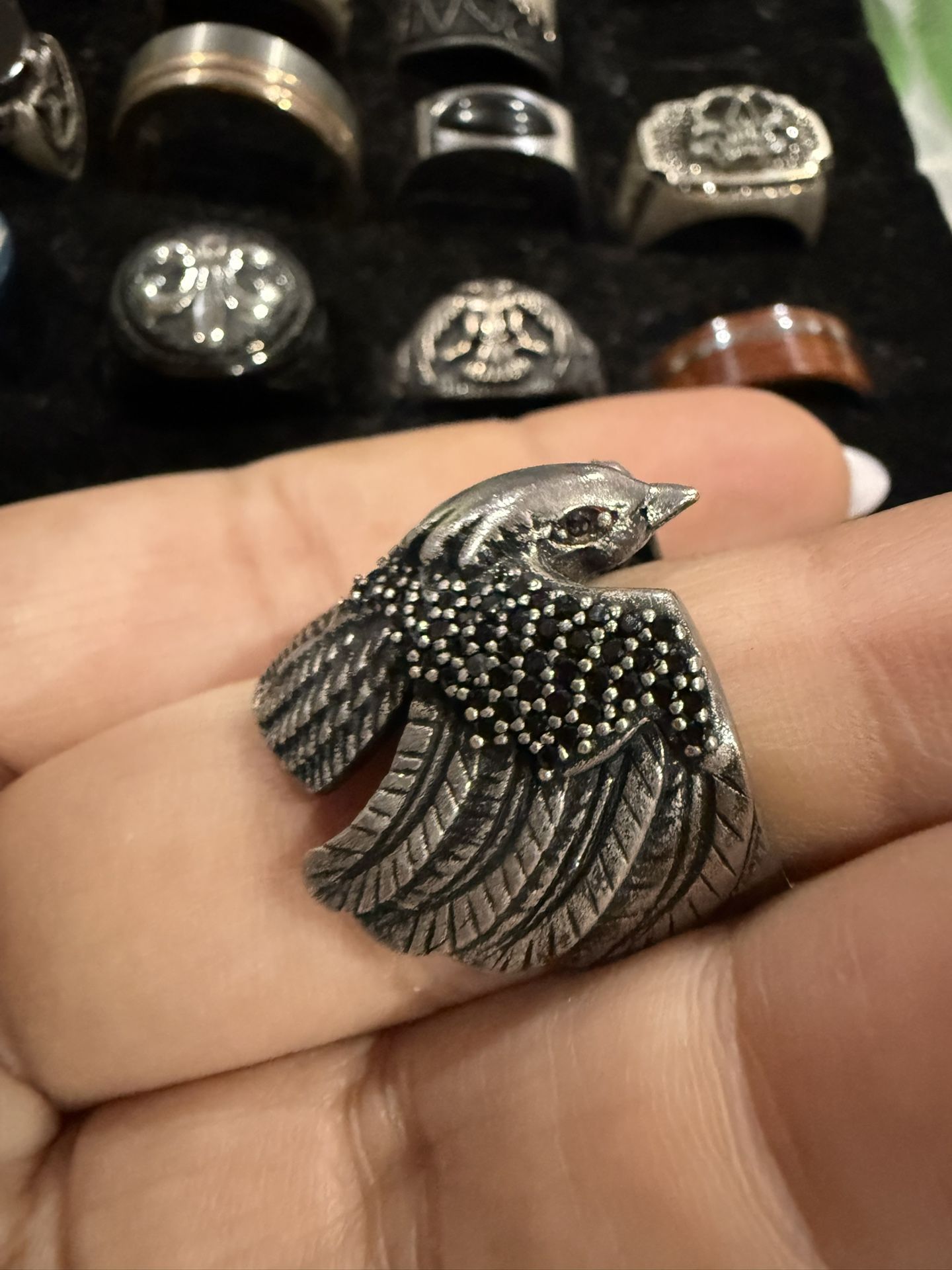 Falcon Ring Pure Silver