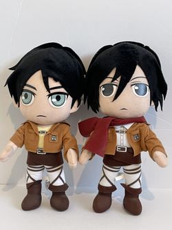 Attack on Titan Eren and Mikasa plushies