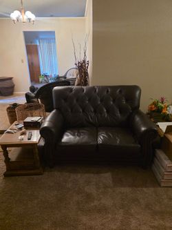 Moving - selling cheap- Leather Couch / sofa / loveseat