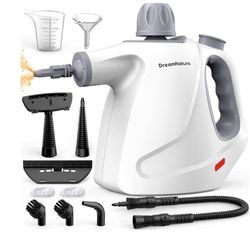 Multi-Surface Handheld Pressurized Steam Cleaner with 11-Pieces Accessories, 15.2OZ Hands-free Portable Steamer for Cleaning, Multipurpose Steam Clean