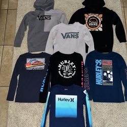  Boys Size M Medium 10/12 Sweatshirts Long Sleeve Tops - Vans / Quicksilver / Hurley