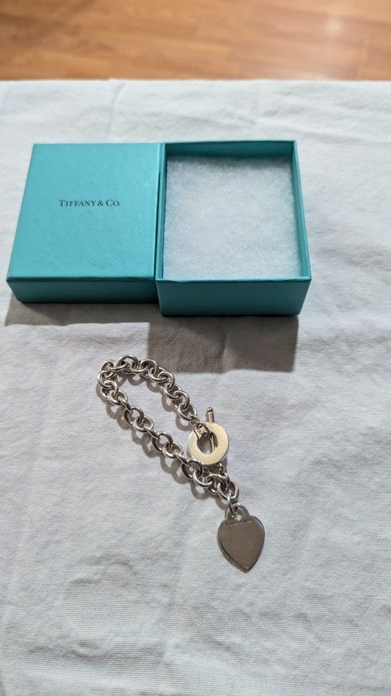 Tiffany Sterling Silver Heart Tag Toggle Bracelet