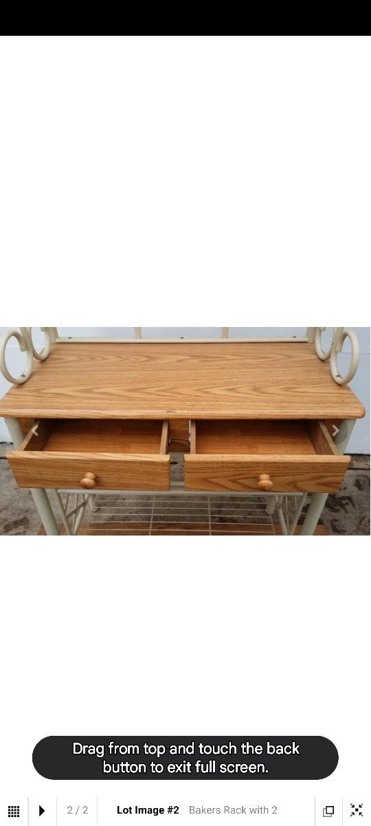 Bakers Rack With 2 Drawers