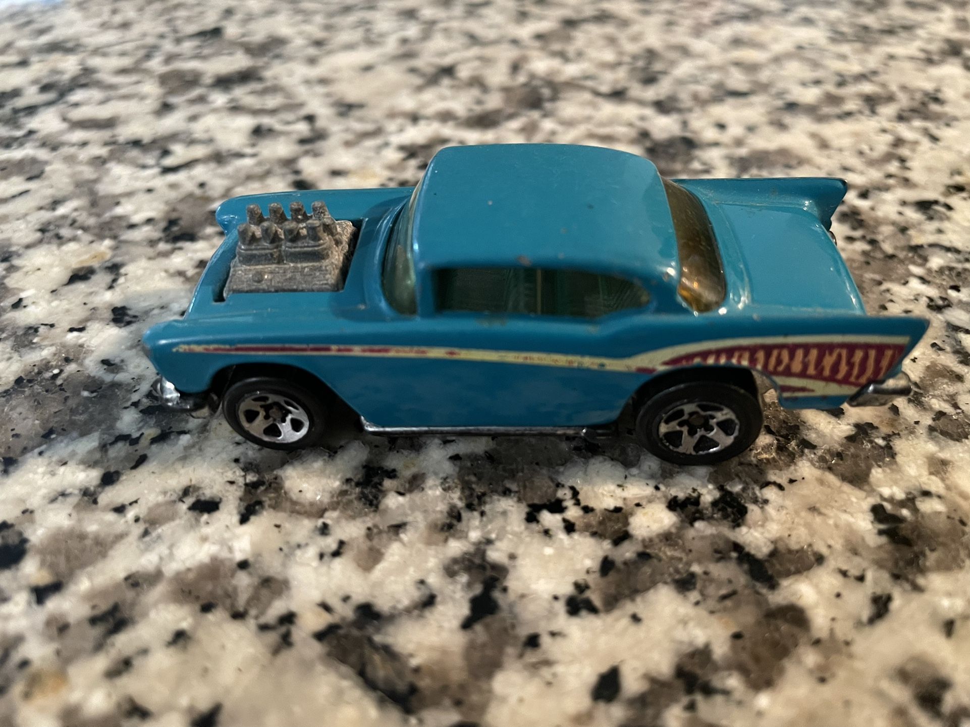 VINTAGE 1976 HOT WHEELS '57 CHEVY TEAL BLUE 1/64