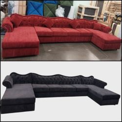 BRAND NEW 6x15x6ft And 11x11ft Or 6x13x6ft SECTIONAL CHAISE SOFA COUCHES, Barcelona  Cinnabar FABRIC, CUSTOM MADE AVAILABLE 