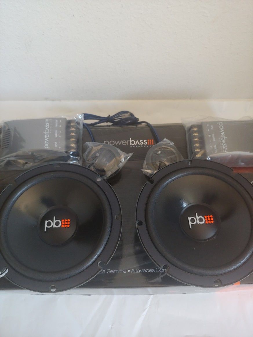 POWERBASS 1 PAIR 6.5" 210 WATTS HIGH OUTPUT COMPONENT SET WITH CROSSOVER CAR SPEAKER ( BRAND NEW PRICE IS LOWEST INSTALL NOT AVAILABLE )