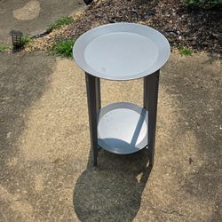 $10 OBO, Round Metal Two-Tier Side Table
