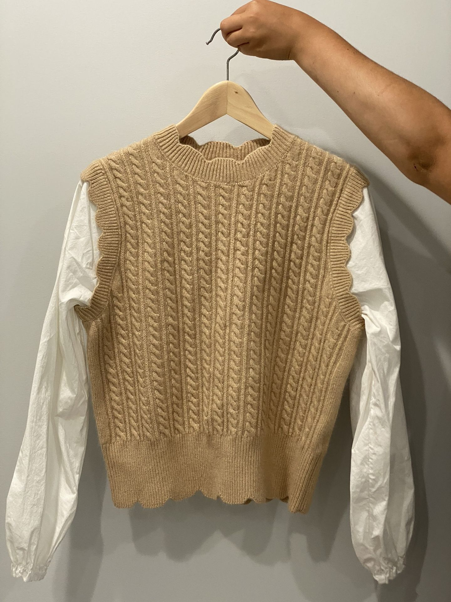 Miss Selfridge Knit Vest 2 in 1 Shirt