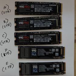Samsung 1TB & 2TB NVME Drives