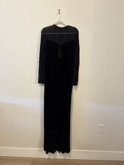 Lulus Velvet Black Dress With Sheer Sleeves 
