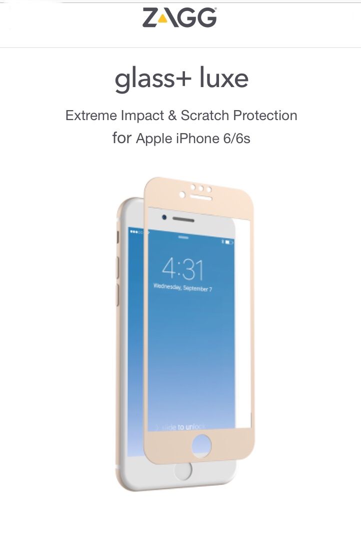 iPhone 6 - 6S - 7 - 8 - SE (2nd gen) Zagg Glass+ Luxe