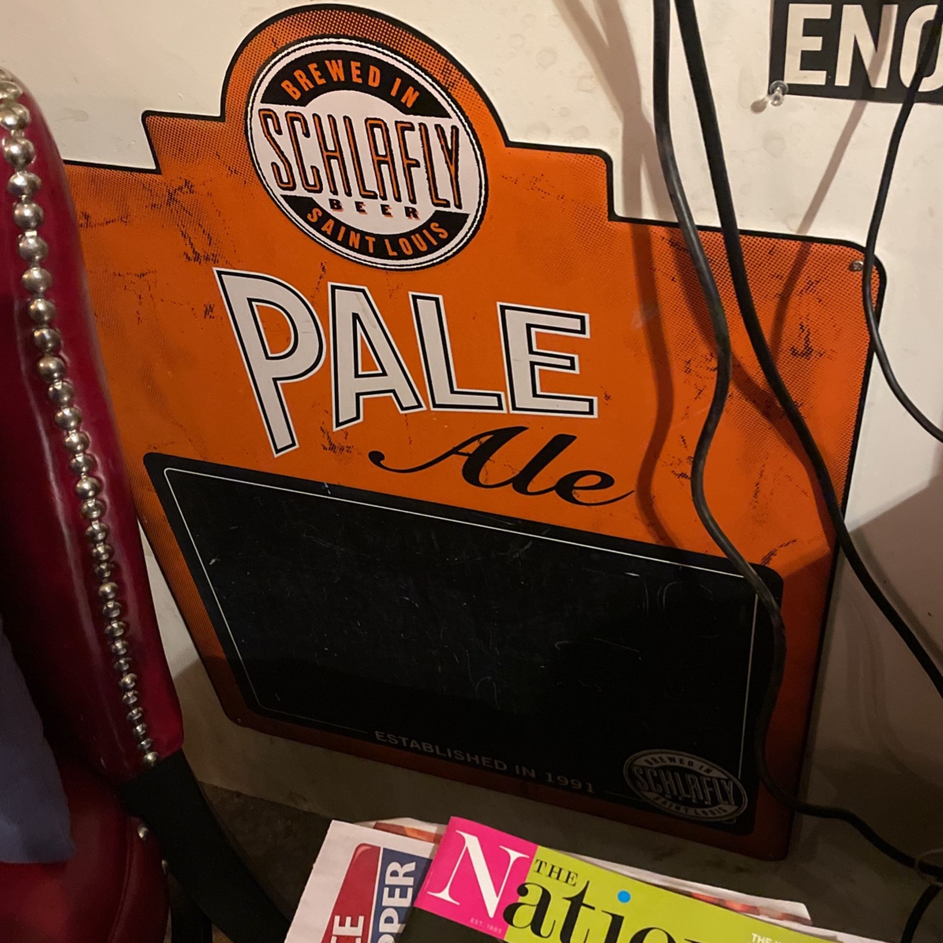 schlafly pale ale chalk board